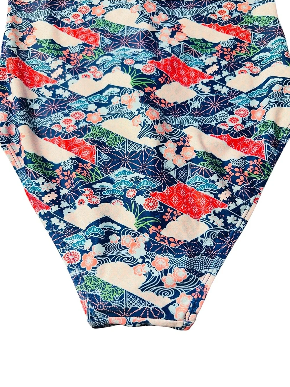 Mott50 Long-Sleeve Floral Wave One-Piece Swimsuit - Blue/Red/Teal